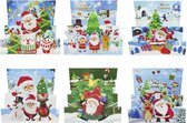 Diamond Painting kaarten - Kerst -  Vouwkaarten - Hobbypakket - Ronde steentjes - Compleet pakket inclusief enveloppen