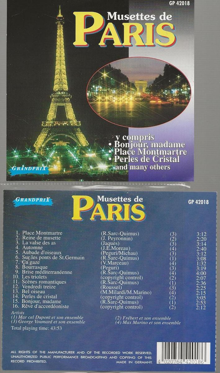 MUSETTES DE PARIS