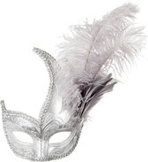 Boland - Oogmasker Venice prezioso Zilver - Volwassenen - Showgirl