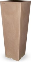 PLASTECNIC - Bloempot Qun Vaso Quadro Alto, H100 cm, taupe