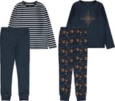 NAME IT NKMNIGHTSET 2P DARK SAPPHIRE EARTH Jongens Pyjamaset - Maat 158-164