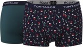 Tom Tailor - 2 Pack - Heren boxer - Donkergroen | alloverprint - Maat L