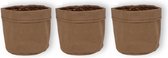 Set van 3 Trendy plantenzakken Kraft pot Easy Ø12 - Bruin - Hoogte 12cm - Hippe bloempotten van karton - Van binnen gesealed - Geschikt als plantenpot - Binnen te gebruiken