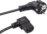 Maclean - kabel - 3-pins / 3-pins voedingskabel - kleur zwart - 220V-250V - 3m