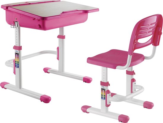 Kinderbureau meisje met bureaustoel - tekentafel - ergonomisch verstelbaar