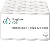 Keukenrol -hygiene vos 32 keukenrollen, absorberende doekjes, 3-laags, in een enorme waardepakket, 8 x 4 rollen (32 x 50 vel) - (WK 02122)