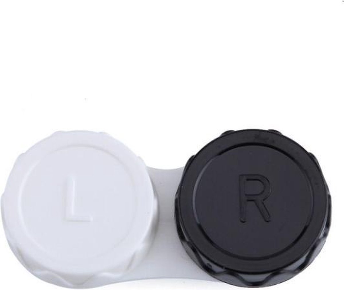 Goedkoopste FSW-Products - Lenshouder - Lenzenhouder - Lenzendoosje - Lenzenbakje - Zwart / Wit