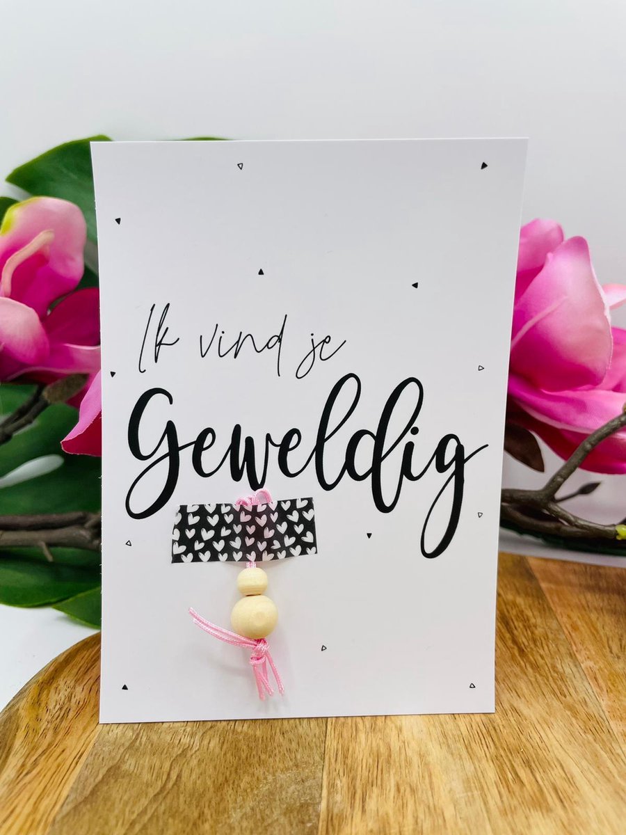 Ansichtkaart - Ik vind je geweldig - gelukspoppetje - kleinigheidje - bedankje - juf meester