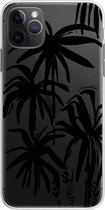 Paradise Amsterdam 'Midnight Palms' Clear Case - iPhone 11 Pro / iPhone X / Xs doorzichtig telefoonhoesje met palm, silhouette, minimalistische tropische print