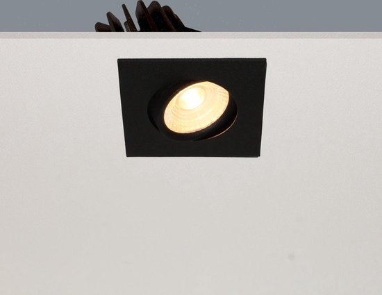 Inbouwspot Venice DL 2608 Zwart - 8x8cm - LED 8W 2700K 720lm - IP44 - Dimbaar > inbouwspot binnen zwart | inbouwspots badkamer zwart | inbouwspot keuken zwart | inbouwspot zwart| spot zwart | led lamp zwart