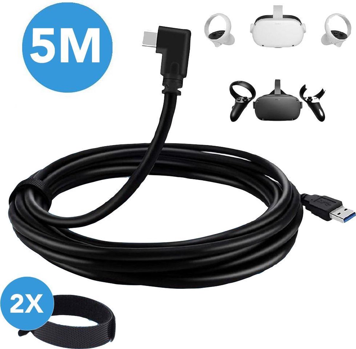 Oculus Quest 2 Link kabel - 5 meter - USB 3.2 Gen 2 naar USB C - Voor ...