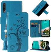 Voor Geschikt voor Xiaomi Mi A3 Reliëf Lucky Tree Horizontale Flip Lederen Case met Houder & Kaartsleuf & Portemonnee & Lanyard (Blauw)