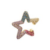 Bukuri ster earcuff - regenboog - gekleurd - star earcuff - goud