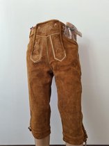 Benelux wears/ KNIEBUND BRUIN (camel ) Kleur Met Bretels Rundleer lederhose Maat 52