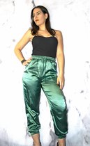 Satin jogging Phoebe groen - XL