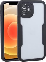 Acryl + TPU 360 graden volledige dekking schokbestendige beschermhoes voor iPhone 12 (zwart)