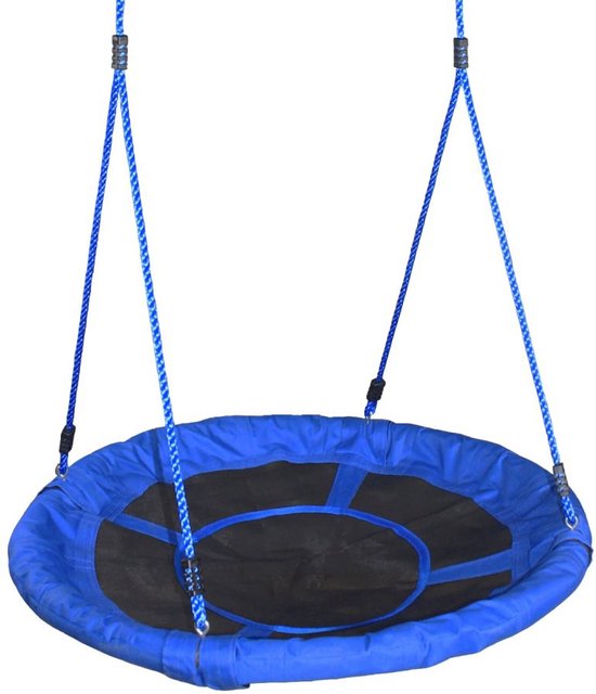 Nestschommel Zwart/Blauw - Nest schommel buitenspeelgoed - Vanaf 3 jaar - Blauw - Zwart - Ø100 cm - Nestschommel voor buiten