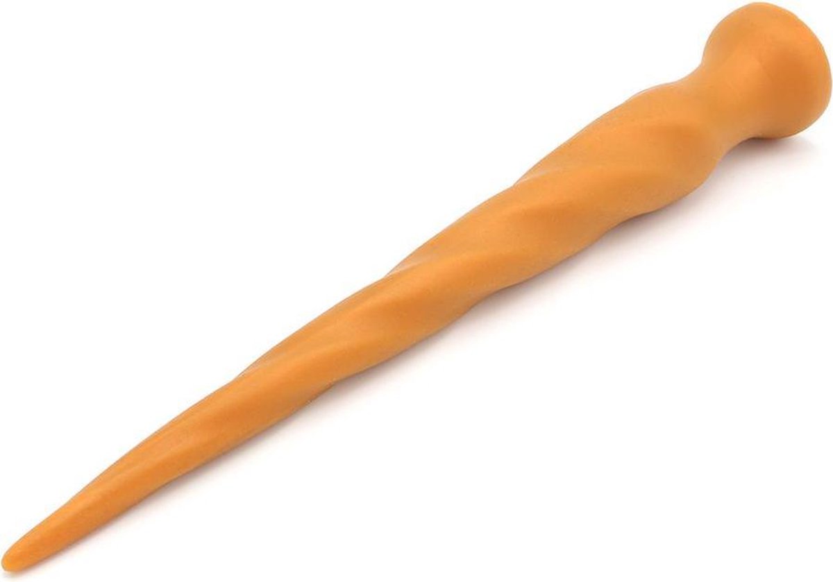 Goedkoopste Gold Play - Extra Lange Anaal Dildo - Zachte Siliconen - Twist - Maat S