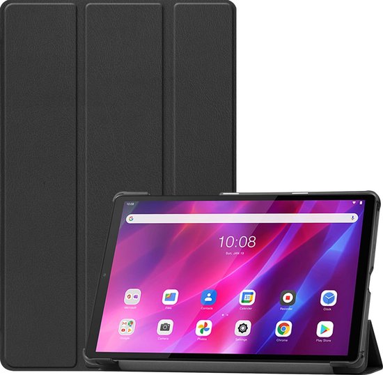 Tablet hoes geschikt voor Lenovo Tab K10 (10.3 Inch) - Tri-Fold Book Case - Zwart