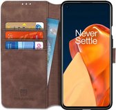 DG Ming OnePlus 9 Pro Hoesje Retro Wallet Book Case Coffee