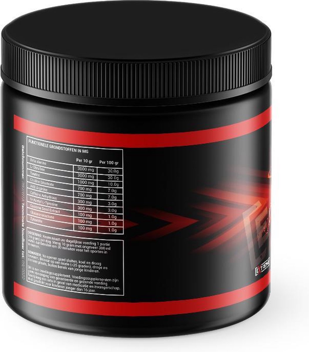 Nutritex© Premium PreWorkout 100 Hulpstofvrij Laag