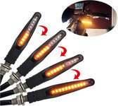 Knipperlichten 2 stuks voor motorfiets LED richtingaanwijzers met lopende aanwijzers Amber kleur / HaverCo