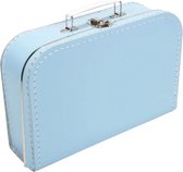 Kinderkoffer 25cm Lichtblauw - Logeerkoffer - Kartonnen koffer - Speelkoffer - Poppenkoffer- Opbergen - Cadeau - Decoratie