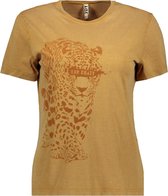 Jacqueline de Yong T-shirt Jdybounty Life S/s Print Top Jrs 15233422 Buckthorn Brown/leopard Dames Maat - S