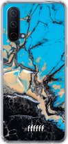 6F hoesje - geschikt voor OnePlus Nord CE 5G -  Transparant TPU Case - Blue meets Dark Marble #ffffff