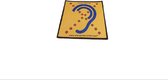 Limited hearing geweven badge | Strijkbadge | 11 cm  x 11 cm stickers | slechthorend | doof | herkenning | mondkapjes | kleding | gehoor | slecht horend