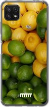 6F hoesje - geschikt voor Samsung Galaxy A22 5G -  Transparant TPU Case - Lemon & Lime #ffffff