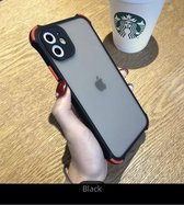 IPhone 12 hoesje |Zwart | Roode Knoppen | Siliconen Telefoonhoesje | Voor Apple Case / Bescherming Van De Ahteruitrijcamera| | Ekstra Bescherming |Shokproef