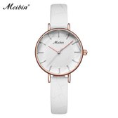 Longbo - Meibin - Dames Horloge - Wit/Rosé - 27mm