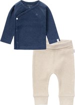Noppies SET(2delig) Broekje NAURA OATMEAL en Shirt NANYUKI NAVY - Maat 74