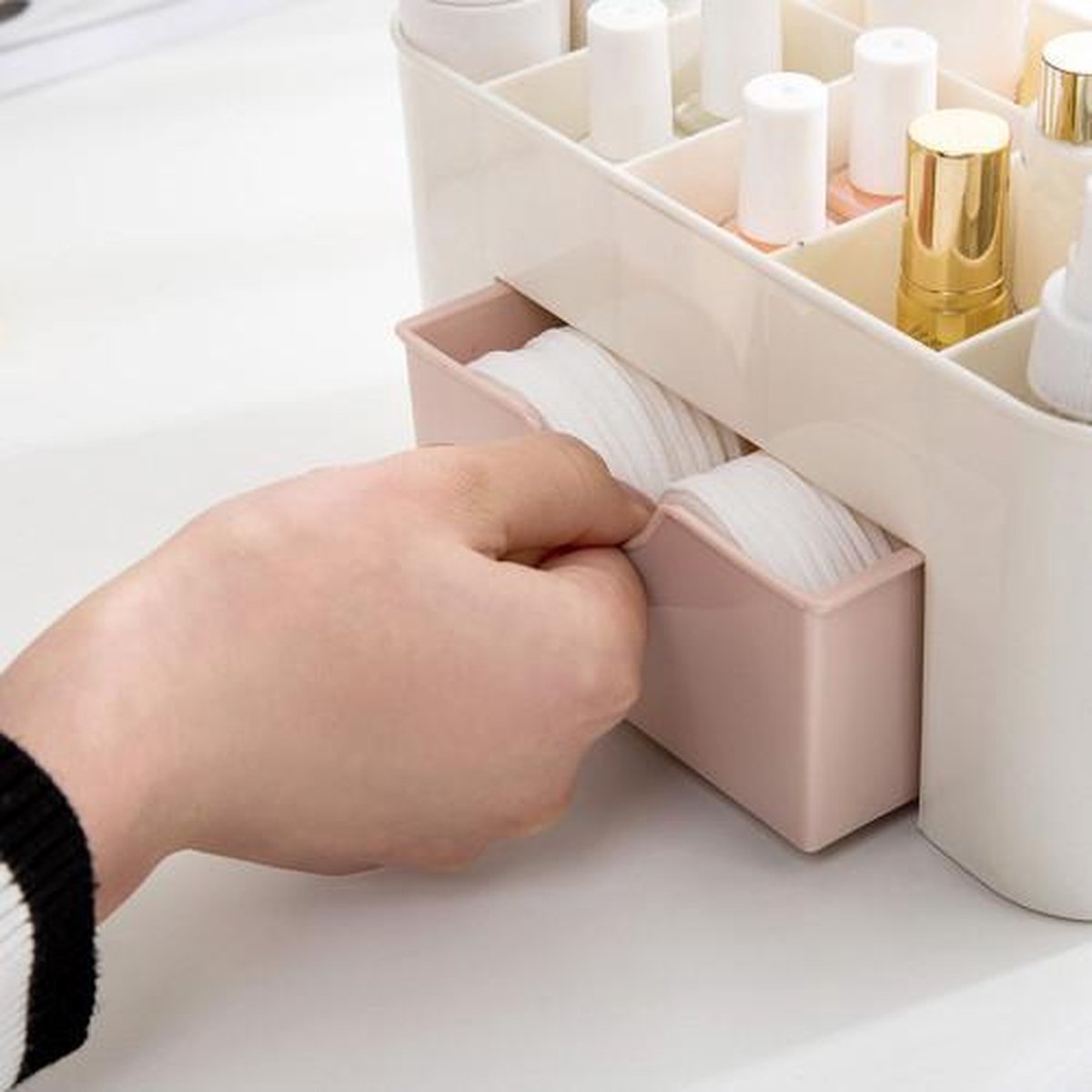 Sans Marque Organisateur cosmétique avec couvercle - boîte de rangement  maquillage pinceaux à prix pas cher