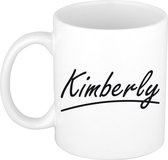 Kimberly naam cadeau mok / beker sierlijke letters - Cadeau collega/ moederdag/ verjaardag of persoonlijke voornaam mok werknemers