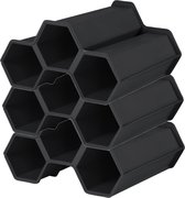 6x stuks stapelbare wijnrekken module voor 18 flessen L34 x B31 x H18 cm - Wijnfles houder hexagon