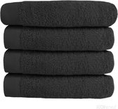 HOOMstyle Handdoeken Set - 60x110cm - 4 stuks - Hotelkwaliteit - 100% Katoen 650gr - Zwart