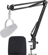 MV7 microfoonarm met popbescherming, microfoonstandaard met windbescherming, compatibel met Shure MV7 microfoon