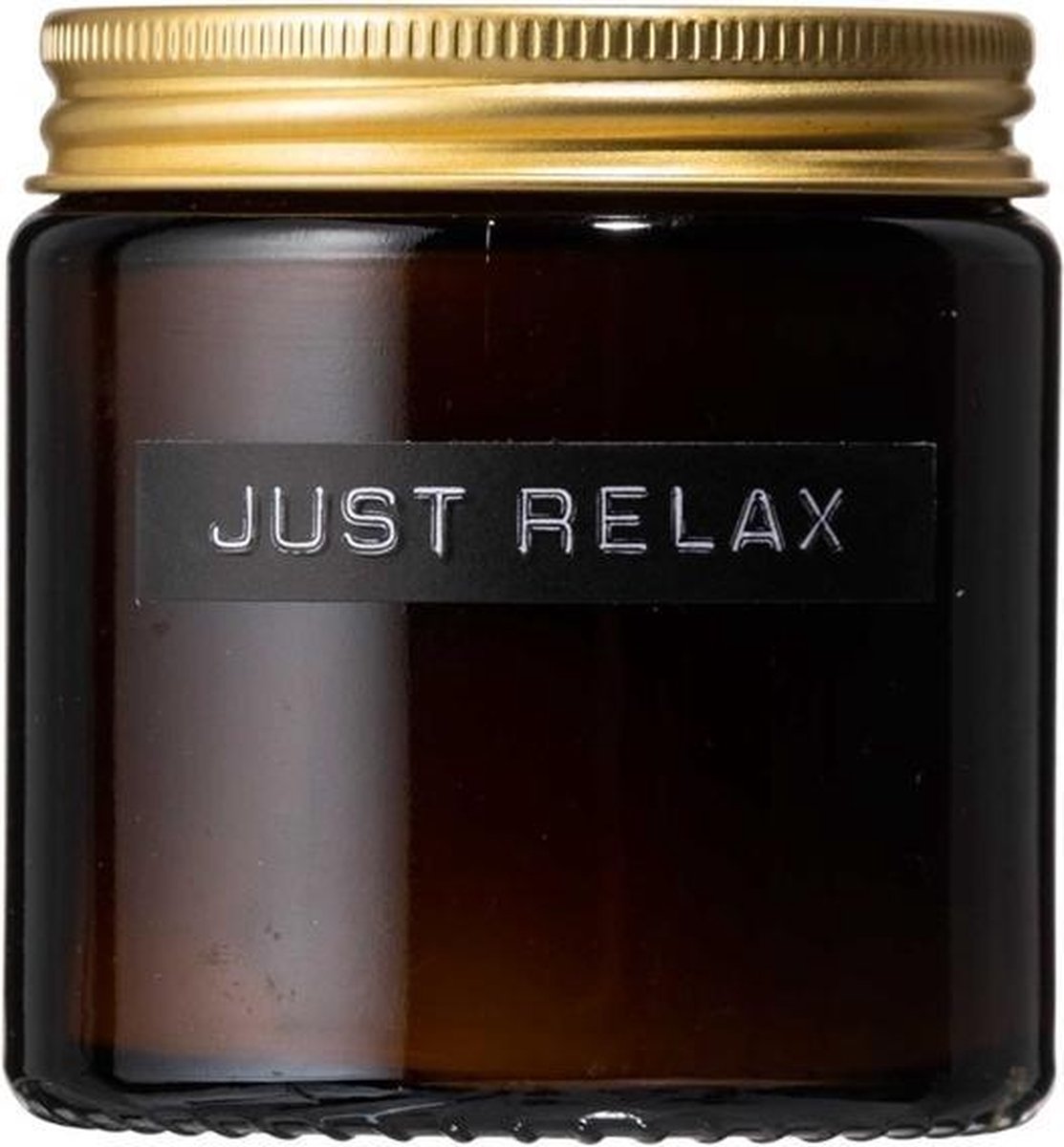 Wellmark Kleine geurkaars cedarwood bruin glas 'just relax'