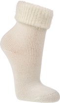 Zachte sokken met pluizige omslag – wol met katoen – 2 paar – wol wit – maat 39/42