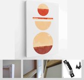 A trendy set of Abstract Orange and Red Hand Painted Illustrations for Wall Decoration, Social Media Banner, Brochure Cover Design Background - Modern Art Canvas - Vertical - 19113