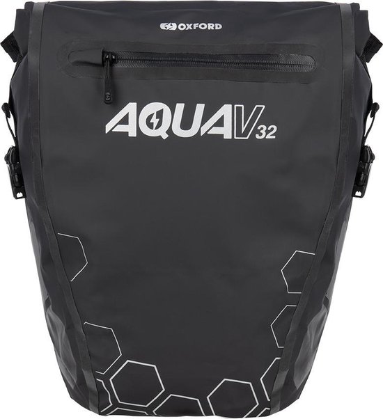 Oxford Waterdichte fietstas - Dubbele Fietstas - Roll Top - All-weather fietstas - Zwart - Reflecterende details - Elektrische Fiets - 32 Liter — afbeelding 4