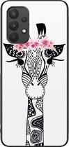 Samsung A32 4G hoesje - Giraffe | Samsung Galaxy A32 4G case | Hardcase backcover zwart