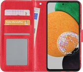 Hoes Geschikt voor Samsung A52s Hoesje Book Case Hoes Flip Cover Wallet Bookcase - Rood