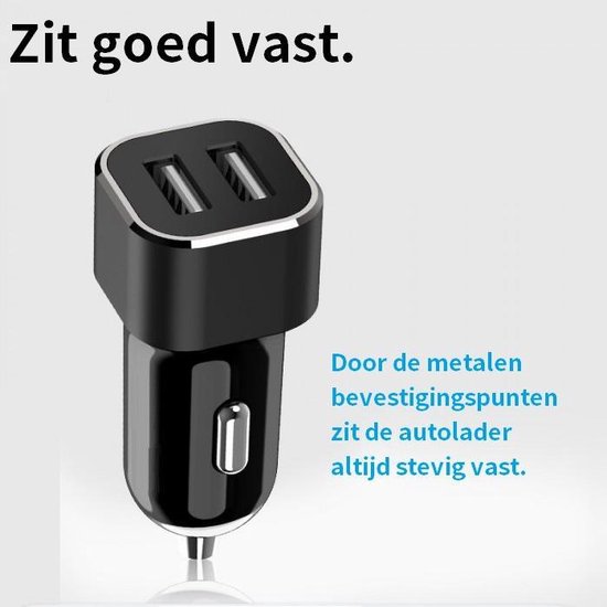 Chargeur de voiture double USB 12V / 24V Chargeur de voiture pour port allume-cigare - Deux ports - Pour chargeur rapide iPhone et Samsung