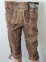Benelux Wears/ Geitenleer Lederhosen /Lang maat 54 met Bretels en Bot  knopen /Antique look