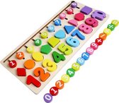 ZaCia Rekenpuzzel  - Getallen - Vormenpuzzel - Kleuren - Tellen - Stapelen - Montessori Educatief Speelgoed - Houten speelgoed - Duurzaam