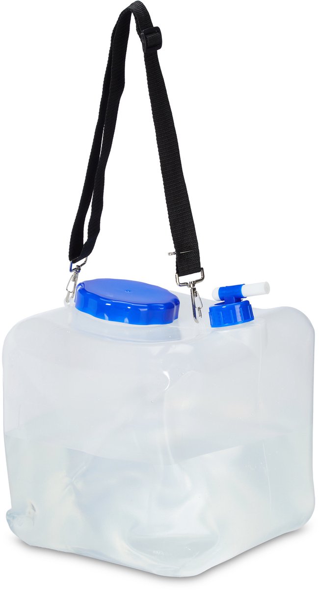 Relaxdays opvouwbare jerrycans set van 2 - 15 liter - met kraan - BPA-vrij - camping - transparant van Relaxdays — afbeelding 2
