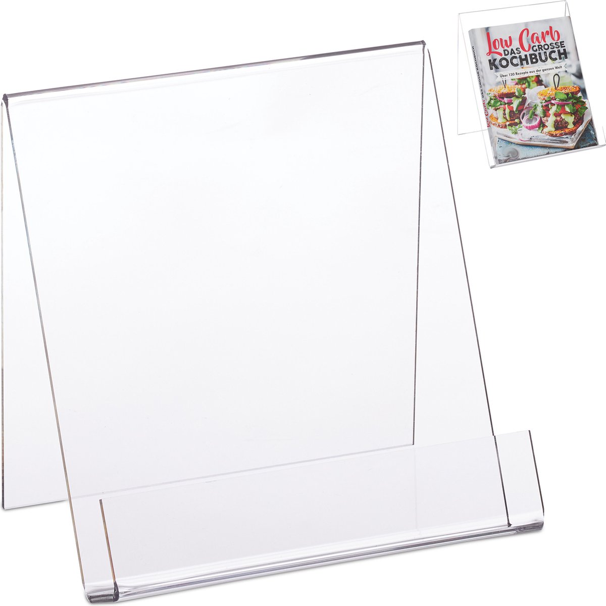 Boekenstandaard A5 Acryl Houder voor Boeken - 15 x 15 x 11.5 cm - Transparant